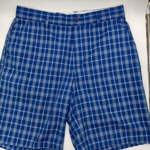 Greg‎ Norman for Tasso Elba Golf Shorts Size 32 Blue Beige Stripes